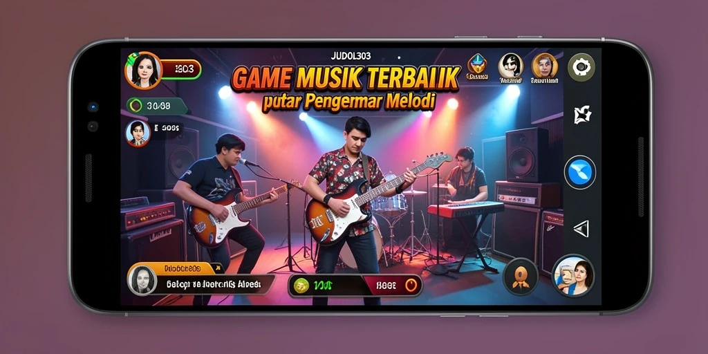 Screenshot gameplay <strong>JUDOL303</strong> menampilkan pemain asyik memainkan lagu-lagu favorit.