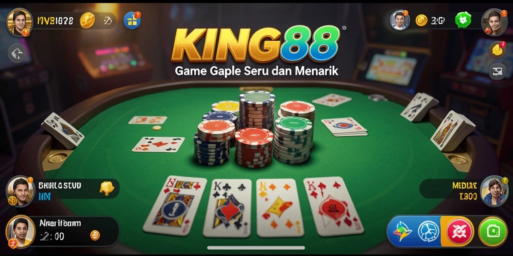 Tampilan menarik dari gameplay Gaple di KING88.