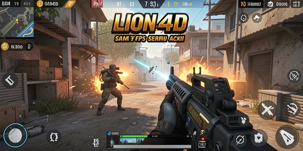 Screenshot dari gameplay intens di LION4D.