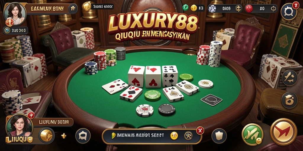 Tampilan gameplay seru QiuQiu di LUXURY88