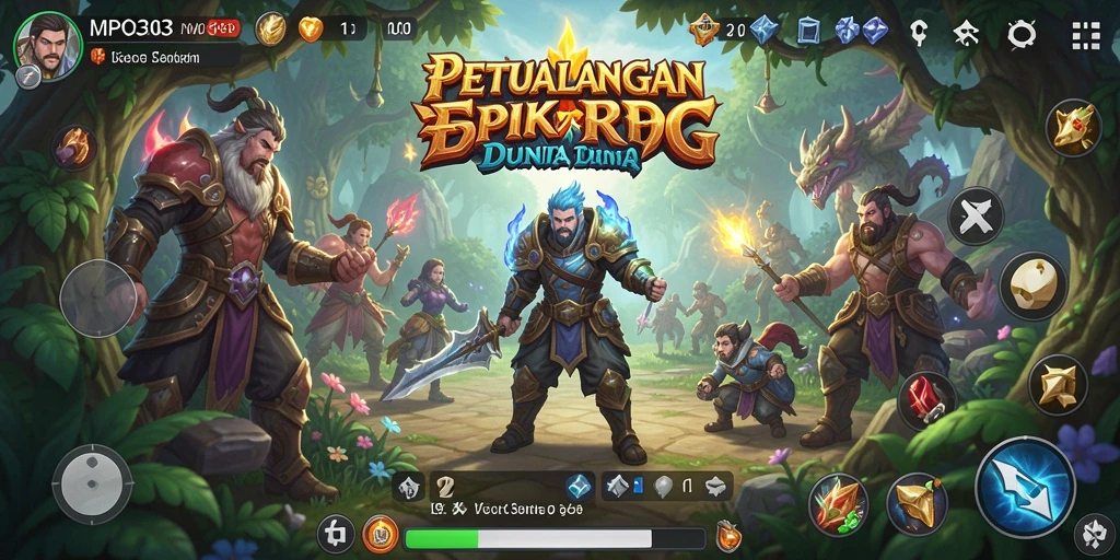 Screenshot MPO303 menampilkan aksi seru dalam pertempuran RPG.