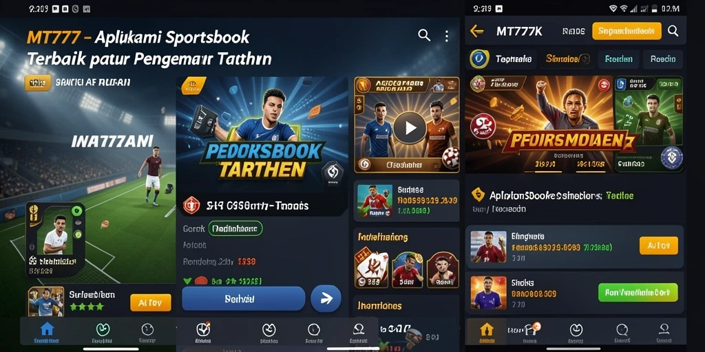 Tampilan gameplay Sportsbook yang menarik dan interaktif dari MT777.
