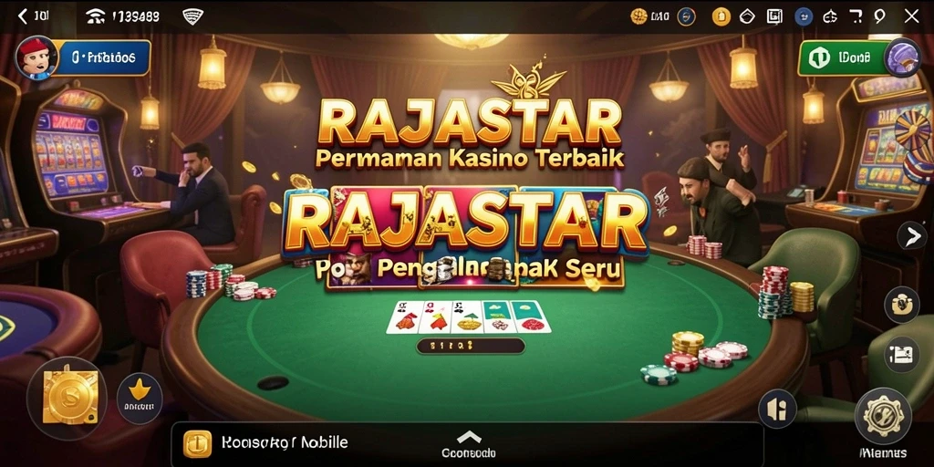 Tampilan gameplay seru dalam RAJASTAR yang menggugah semangat.
