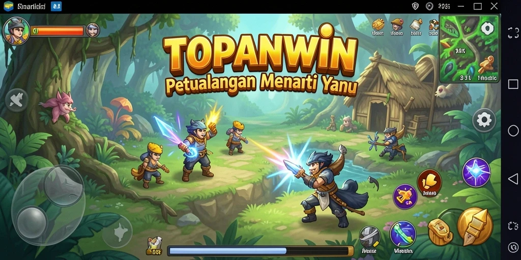 Screenshot utama dari TOPANWIN menampilkan gameplay petualangan yang menarik.