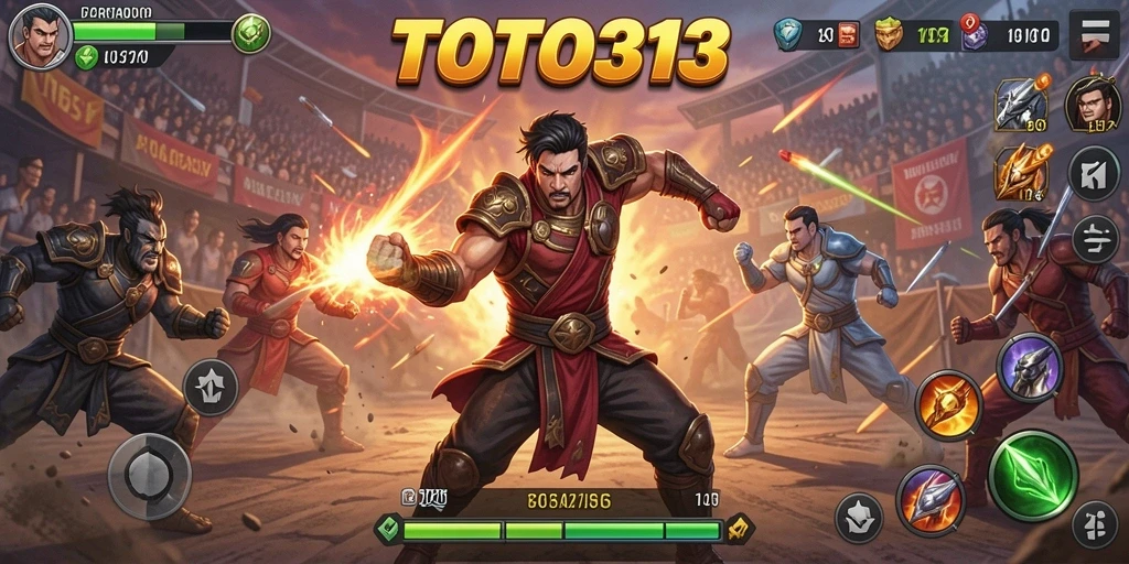 Screenshot TOTO313 menampilkan aksi pertarungan yang mendebarkan.
